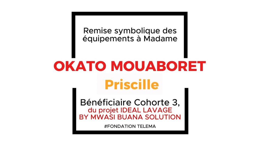 Remise symbolique d’équipements à Madame OKATO MOUABORET Priscille